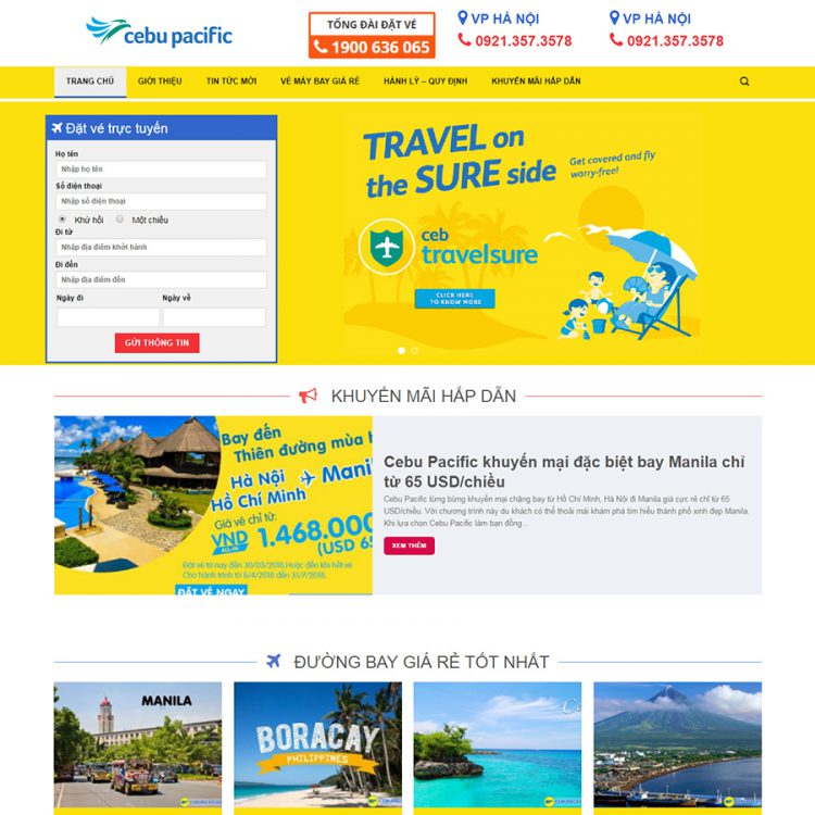 theme wordpress bán vé máy bay