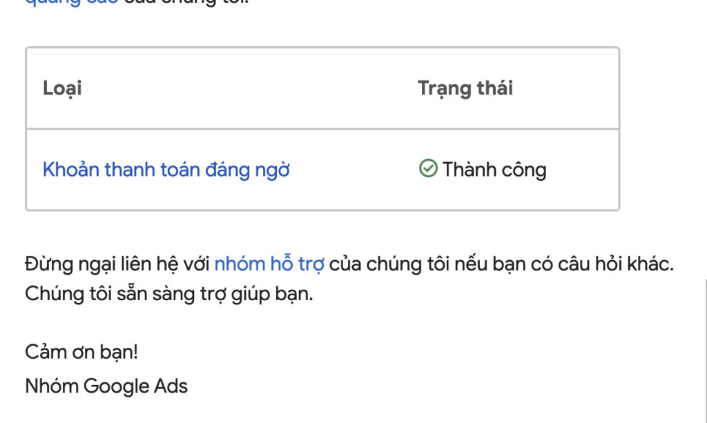 Khoản Thanh Toán đáng Ngờ