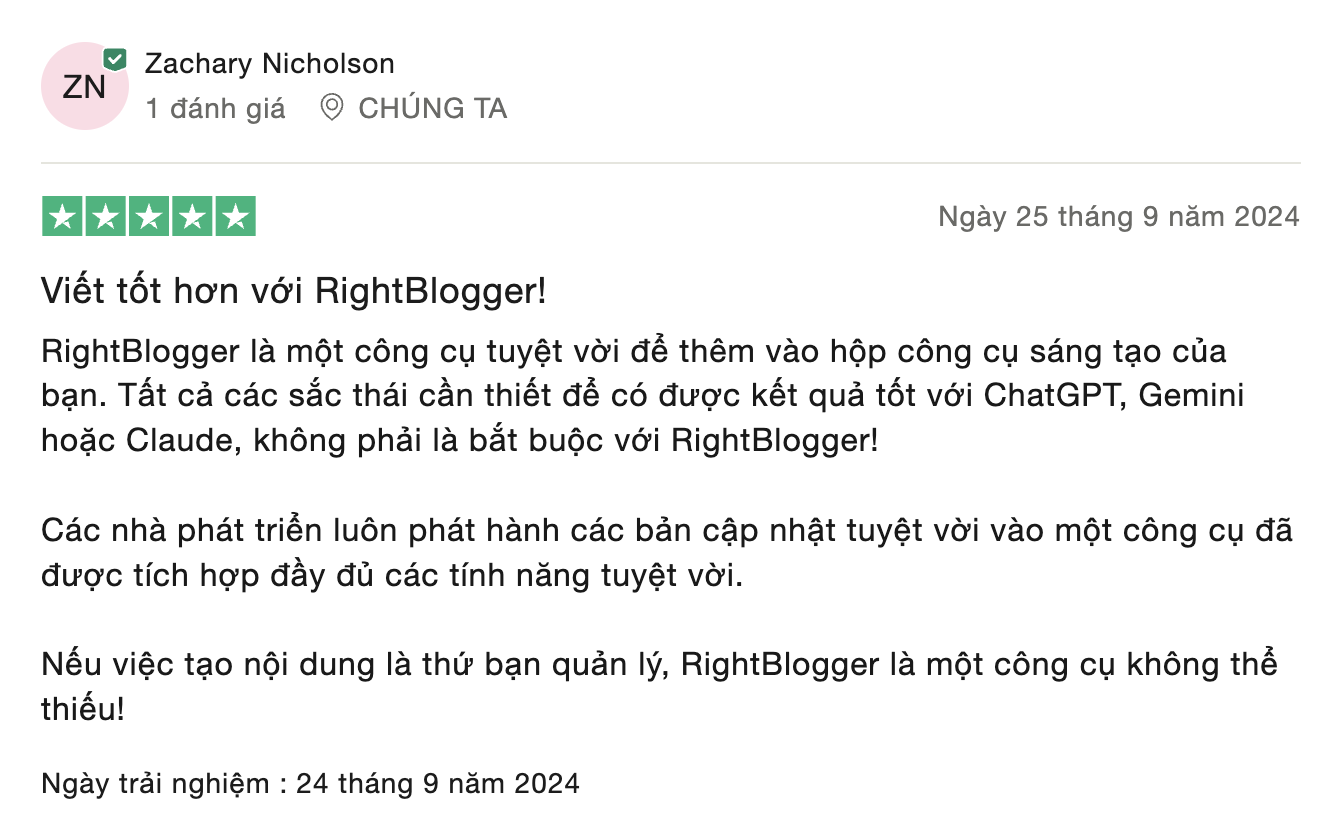 Các Đánh Giá Từ Trustpilot Về Rightblogger 2